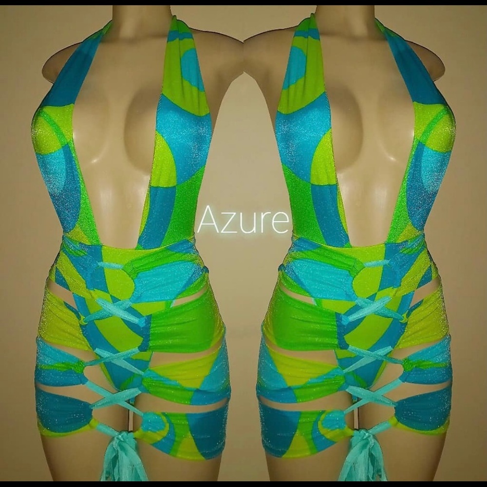 2 piece set ( one piece bikini and cover up) 55$
